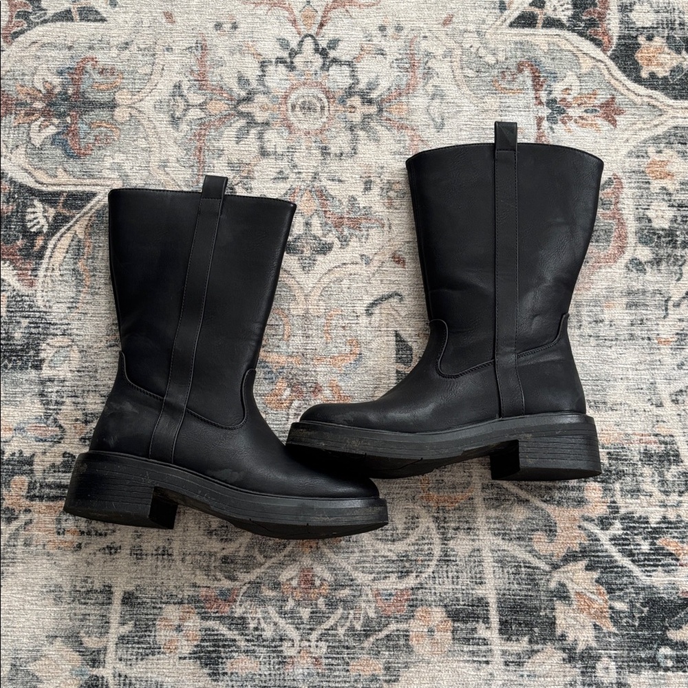Black Mid-Calf Boots